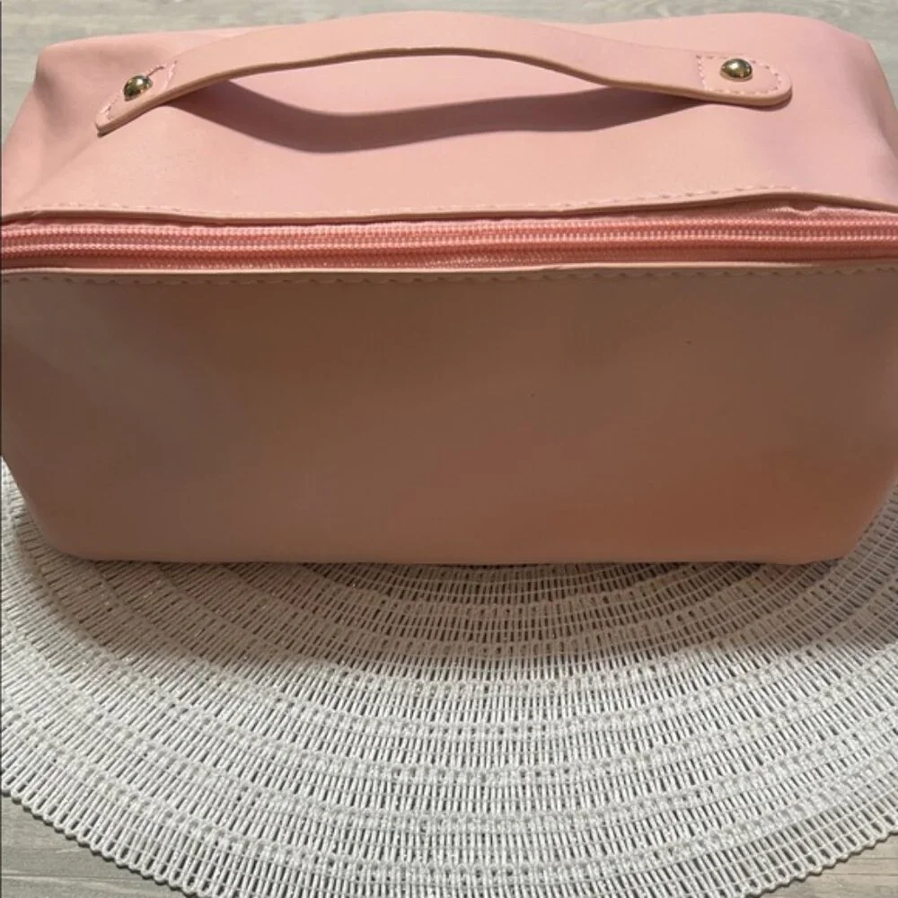 NEW Large Travel Makeup Bag - Pink or Cream